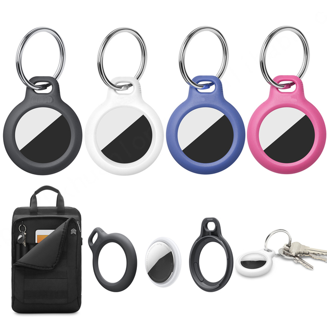 HUANLONG Silicone Waterproof Shockproof Case for Airtag Locator Anti-Lost Keychain & Bag/Luggage Tracker