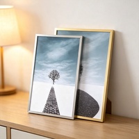 Bingkai Foto Aluminium Tipis Logo Kustom Multi Warna dengan Bingkai Tipis untuk Menggantung Poster Gambar di Dinding untuk Dekorasi Galeri Rumah.