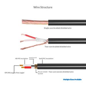 무산소 구리 도체 및 TPE 재킷이 있는 카메라 라이브 방송 사운드 카드 마이크용 6.35mm ~ Mini XLR 케이블 - Product Image 2