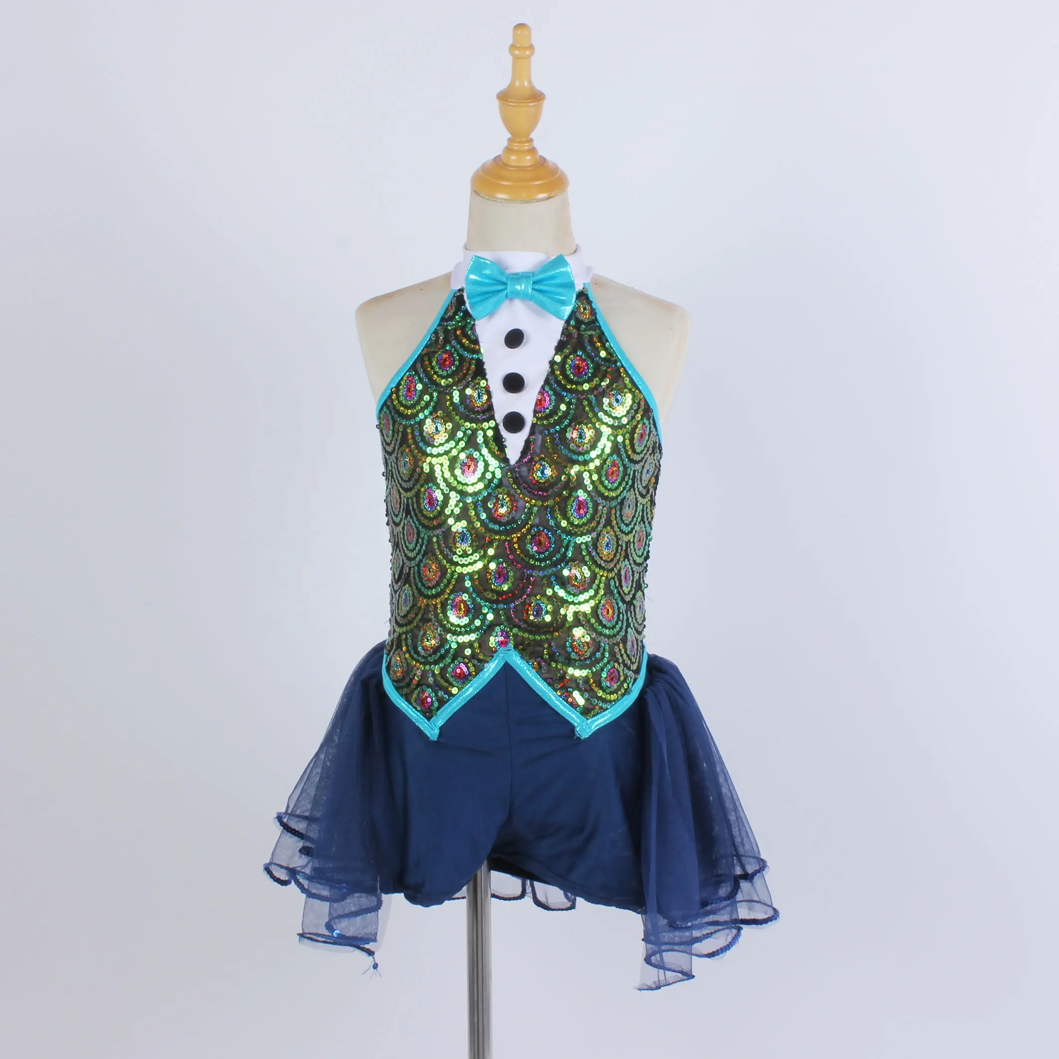 Nieuwe Collectie Vrouwen Tap En Jazz Stage Dance Kostuum Cool Meisje Pauw Dance Wear Rollenspel Stage Prestaties Dans Jurk