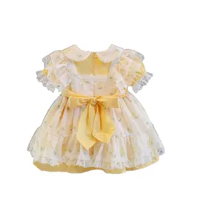 Low MOQ Girl's Lolita Summer Fluffy Tulle Princess Party Dress For Kids 1- 8 Years