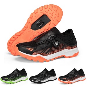 Chaussures de cyclisme noires et vertes, dessus en mesh, semelle en caoutchouc EVA, sangle réglable, compatibles avec les clips SPD, chaussures de vélo de route et VTT - Product Image 2