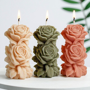 Neue Ideen Blütenblattförmige Aromatherapie-Kerzenform aus Silikongel, Rosenförmige DIY Valentinstag Handarbeit Räucherstäbchen-Diffusor - Product Image 1