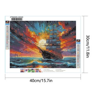 Pintura de paisaje, dibujo completo de diamantes, Kits de pintura DIY para adultos, envío marítimo, pintor de diamantes, decoración de arte de pared para el hogar, regalo - Product Image 2