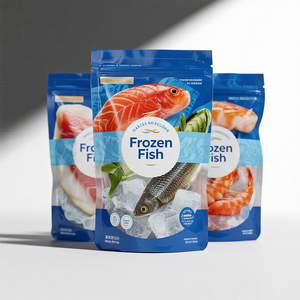 कस्टम बैग ज़िप्लॉक फूड पैकेजिंग पन्नी प्लास्टिक के साथ खड़े पाउच पैक पैकिंग - Product Image 3