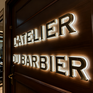 Enseigne LED en acrylique personnalisée pour entreprise, rétroéclairée, illuminée, logo 3D intérieur, mini enseigne en lettres encastrées rétroéclairées en acrylique - Product Image 6