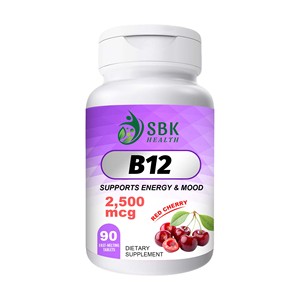 Comprimés de vitamine B12 saveur cerise OEM ODM avec mannitol pour l'énergie, l'humeur et le métabolisme énergétique – Complément alimentaire - Product Image 1