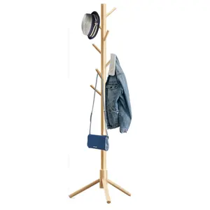 Easy Installation wooden coat rack folded Sturdy walnut wooden coat rack Space Saving solid wood hanger coat rack