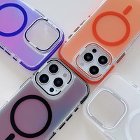 Nouvelle coque de téléphone magnétique IMD laser avec support d'appareil photo en métal Meracly pour iPhone 17 Pro Max 16 Plus 15 14 13 12 11