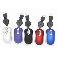 Mini souris filaire optique rétractable USB portable pour ordinateur portable, enfants, multicolore, personnalisable, vente en gros d'usine