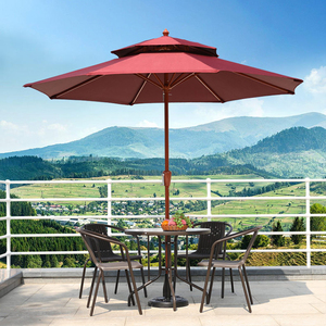 FEAMONT Parapluie droit imperméable à l'eau Auvent Parapluie de jardin adulte avec tissu pongé fort Motif unique pour le remplacement - Product Image 1