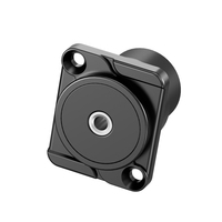 Module de passage audio en métal de type D 3,5 mm, prise jack pour casque à montage sur panneau carré renforcé, noir et argent
