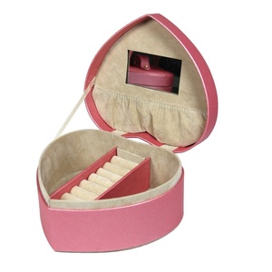 LG7195 portagioie in pelle a forma di cuore grande portagioie fatto a mano con <span class=keywords><strong>specchio</strong></span> per lo stoccaggio di <span class=keywords><strong>gioielli</strong></span> - Product Image 4