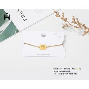 Pulsera con Letra H Angelina, Chapada en Oro, Acero Inoxidable, Joyería de Moda para Mujer, Regalo, Amuleto Moderno, 12x14cm - Product Image 1
