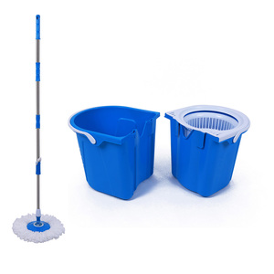 Mopa de Limpieza Mágica de 360 Grados con <span class=keywords><strong>Dos</strong></span> Cubos, Fácil de Girar, Palo de Acero Inoxidable, Cabezal de Mopa de Plástico y Acero Inoxidable, en Caja - Product Image 5