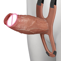 Manchon réaliste pour pénis, extenseur élastique réglable, harnais, manchon pour godemichet, godemichet creux à sangle, préservatif sexuel pour hommes