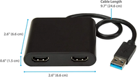 Adaptor USB 3.0 ke Dual HDMI 1080P 60Hz, Splitter Extender Converter, Layar Ganda, Tampilan Cermin untuk Laptop Windows Mac
