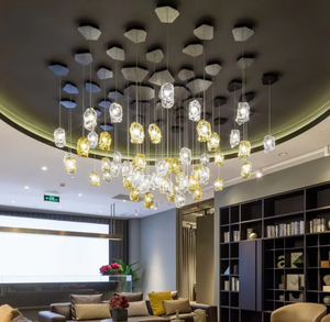 Lámpara Colgante Moderna Ultra Minimalista de Cristal Artístico, Diseño Personalizado para Bar, Restaurante, Villa, con Control Remoto, Forma de Escama de Pescado - Product Image 2