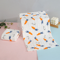 Serviette de Bain Bébé en Mousseline Bio Pas Chère, Gaze Ultra Douce, 6 Couches, Couverture Nouveau-né Respirante 400TC Toutes Saisons