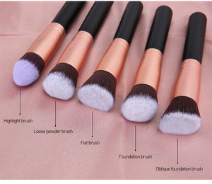 Pincel de maquillaje de cara completa, brochas de maquillaje de primera calidad, base sintética en polvo, corrector, sombras de ojos, conjunto de brochas de maquillaje con logotipo, 14 Uds. - Product Image 3