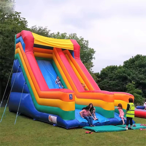 Toboggan gonflable commercial, annonçant la <span class=keywords><strong>maison</strong></span> de rebond de glissière sèche d'eau gonflable colorée d'enfants pour des décorations de parcs d'enfants - Product Image 2