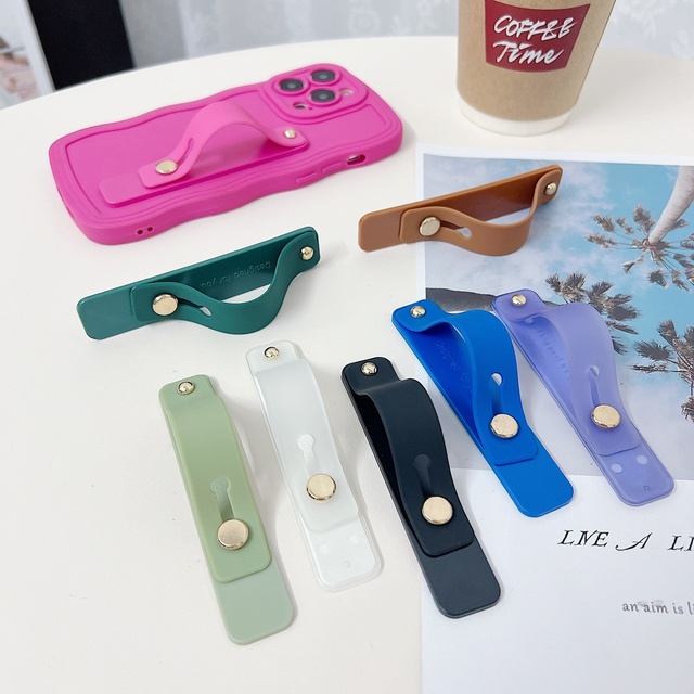 Finger Wristband Mobile Phone Holder Stand Adhesive Pad Back Sticker TPU+PC Folding Desk Accessories