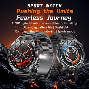 Montre connectée AK91 Flashlight Reloj Inteligente Outdoor Smartwatch, appels Bluetooth, plus de 100 modes sportifs, étanche, pour hommes - Product Image 2