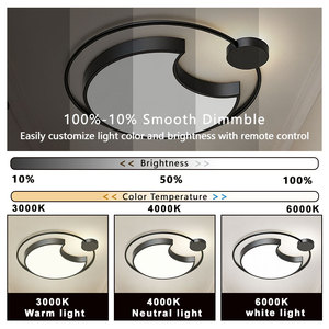 Plafonnier LED moderne nordique IP44 pour chambre à coucher, salon, décoration intérieure avec télécommande, <span class=keywords><strong>cuisine</strong></span> et balcon AC 6000K - Product Image 2