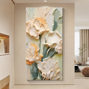 Top <strong>Deals</strong> 3D Texture Flower Canvas Print Artwork Abstract Floral Wall <strong>Art</strong> Crystal Porcelain Painting for Home Office Hotel Decor - Product Image 2