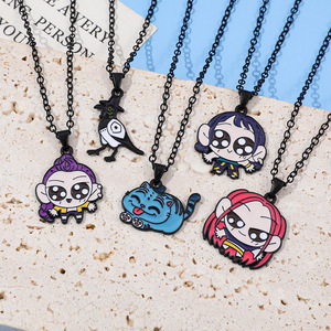 Collar Unisex con Colgante <span class=keywords><strong>de</strong></span> Anime K-pop Witch Hunter, Diseño <span class=keywords><strong>de</strong></span> Gota <span class=keywords><strong>de</strong></span> Aceite, Aleación <span class=keywords><strong>de</strong></span> Zinc Galvanizado, Cadena <span class=keywords><strong>de</strong></span> Eslabones, Accesorios - Product Image 3