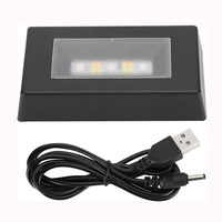 Base en plastique rectangulaire USB LED en gros, à utiliser avec une batterie, pour cadre photo en cristal gravé au laser, support d'affichage