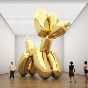 Escultura de resina de <span class=keywords><strong>perro</strong></span> globo dorado-Pieza de Arte de estilo Jeff <span class=keywords><strong>Koons</strong></span> a gran escala para interiores de lujo - Product Image 1