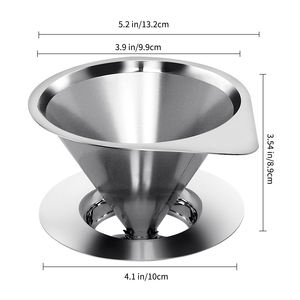 Colador de acero inoxidable Filtro de café Reutilizable Colador de Café Manual Gotero de té Se adapta a GARRAFAS Y la mayoría de las cafeteras - Product Image 6