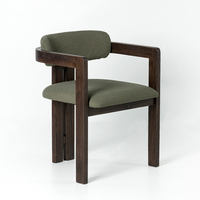 Chaise en bois massif, style moderne, luxe nordique, vintage, dossier bas, chaise de salle à manger en bois pour hôtel, restaurant en plein air, cafétéria, jardin