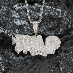 Colgante con letra <span class=keywords><strong>TRAP</strong></span>, conjunto de accesorios de hip hop y <span class=keywords><strong>rap</strong></span>, collar con letra inglesa <span class=keywords><strong>TRAP</strong></span> de circonita. - Product Image 5