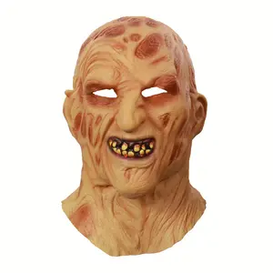 Latex Burning Face Carrion Monster Headgear Horror Rotten Face Zombie Old Man Head Grim Face Halloween Ghost Festival Mask