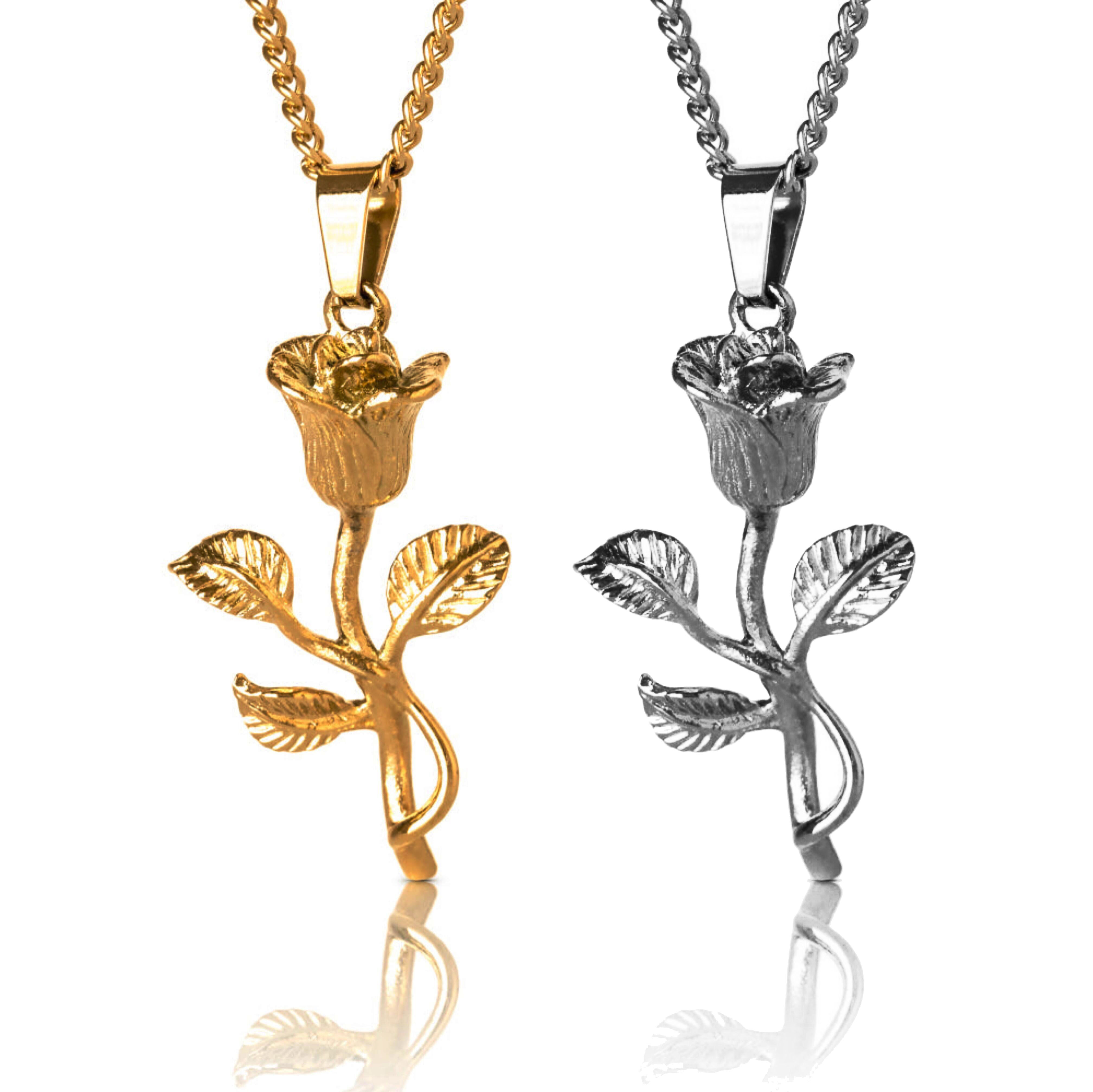 Olivia 18k Gold Classic Rose Necklace 