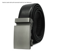 Hebilla de Cinturón de Cuero para Hombre, Simple, Clásica, de Color Sólido, con Hebilla Automática de Trinquete, 35 mm