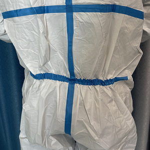 Traje de Protección Médica Desechable Tipo 5 y 6, Aprobado por la CE, Impermeable, No Tejido, Blanco, 65 g/m² - Product Image 3