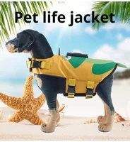 Gilet de sauvetage pour chien Hotseller avec poignée conception de dessin animé Anti-noyade entraînement en plein air gilet de natation à haute flottabilité réglable