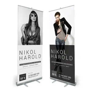 Hot Sale Standard 80 X 200 Roll Up Banner Advertising Display Retractable Pop Up Banner Pull Up Banner Stand