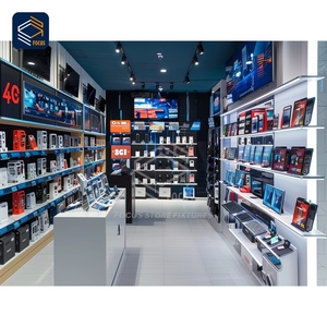 Vitrine d'exposition personnalisée pour téléphones portables, <span class=keywords><strong>section</strong></span> de présentation de câbles, étagère en verre, unité de présentation de smartphones avec fonction de charge - Product Image 2
