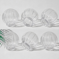 Abat-jour en verre côtelé de style mid-century pour la modification et le remplacement des luminaires d'intérieur d'outre-mer