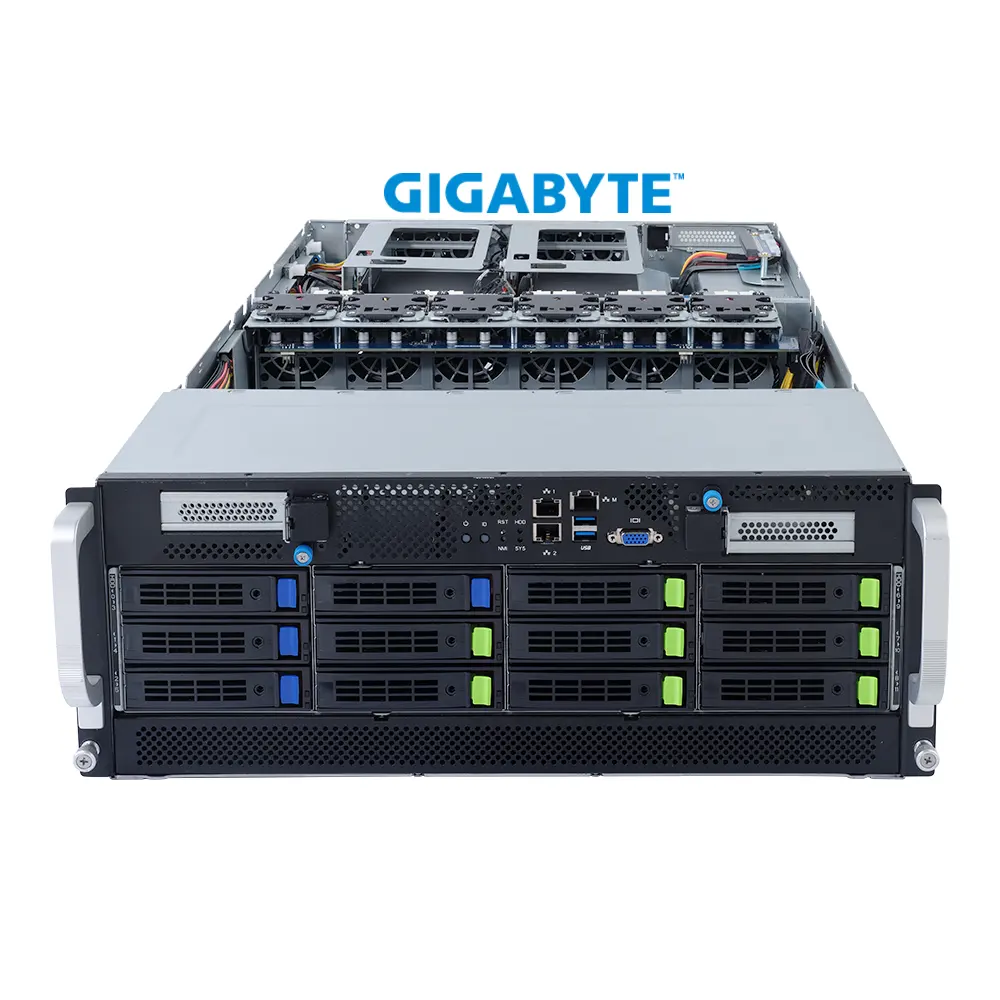 G492 G492-Z52 cho Gigabyte HPC máy chủ 4U dp GPU AMD epyc 7003 Bộ xử lý kép NVMe SATA SAS fhfl LP OCP 80 cộng với bạch kim 2200W