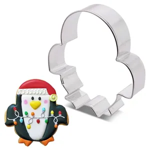 Noel sevimli penguen Elf kurabiye kesici un kutusu fırın tarafından sevimli Santa kurabiye kesici