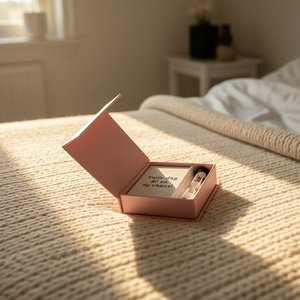 Cartes d'affirmations positives suédoises personnalisées imprimées avec minuteur en forme de sablier, coffret rose de luxe, ensemble cadeau inspirant pour le bureau - Product Image 2