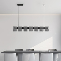 Lustre en métal minimaliste nordique italien, luminaire suspendu en verre moderne de luxe, plafonnier LED