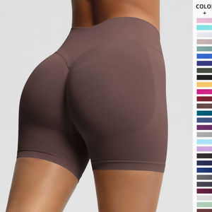 Shorts Deportivos de Cintura Alta para Mujer, Sin Costuras, Transpirables, Ligeros, de Secado Rápido, para Yoga y <span class=keywords><strong>Fitness</strong></span>, Spandex/Nailon - Product Image 1