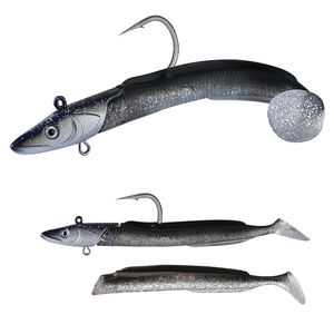 Palmer 120mm 23g 6 Couleurs Noir <span class=keywords><strong>Minnow</strong></span> Leurre Une <span class=keywords><strong>Tête</strong></span> Deux Queues Appât Souple Lumineux Swimbait Simulé Jigging Leurre pour Basse - Product Image 5
