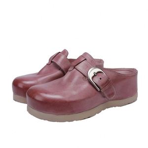 Nouvelles pantoufles d'été vintage en cuir véritable pour femmes 2025 avec bride réglable, fermeture à enfiler, antidérapantes et douces - Product Image 2